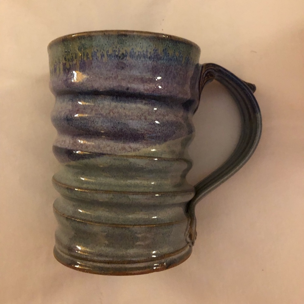 Handmade Glazed Ceramic Mug in Blue-Green